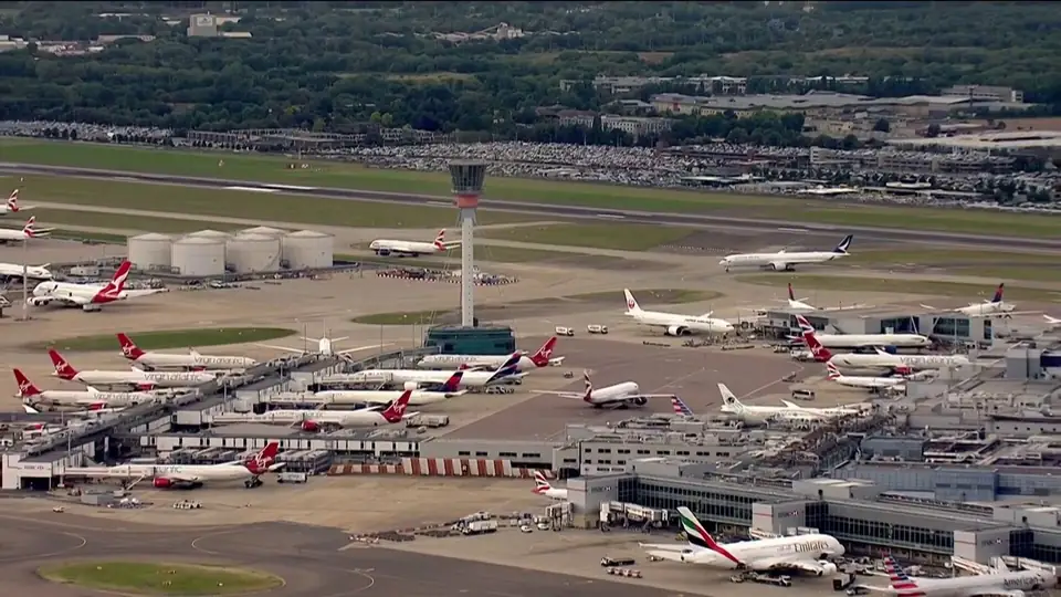 Aircraft at the stands at Heathrow Airport
