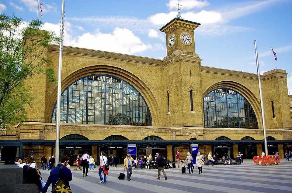 King's Cross station frontage and clock tower